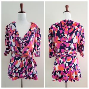 Diana Von Furstenberg Cloe Silk Wrap Top